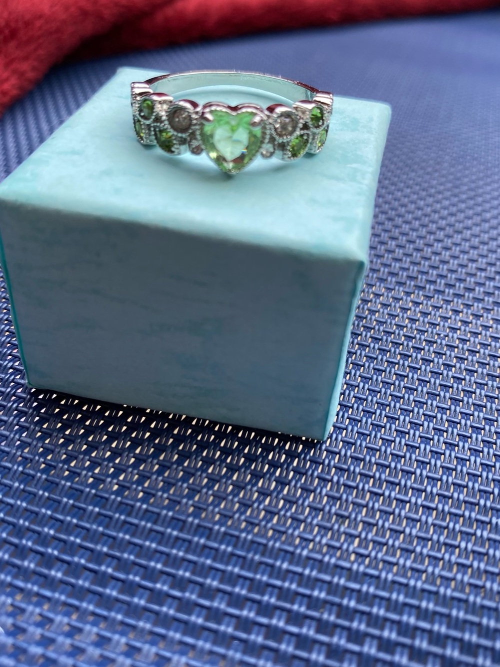 Green Heart Gemstone Ring - Women Jewelry
